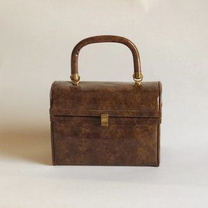Vintage tortoise structured handbag